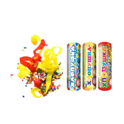 Набор ( 3конф.+3серп.) Набор хлопушек купить в Сочи | sochi.salutsklad.ru